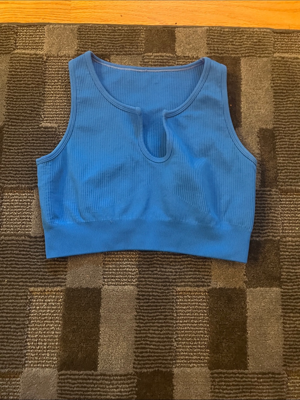Blue ribbed tank top